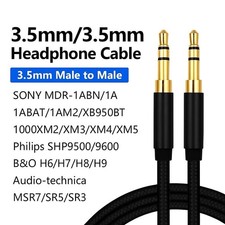 Ultra Slim 3.5mm To 3.5mm Headphone Jack Cable Stereo Audio AUX Gold Plated 1.2M