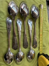 SILVERWARE 6 SPOONS DESSERT ROCOCO HALLMARKS