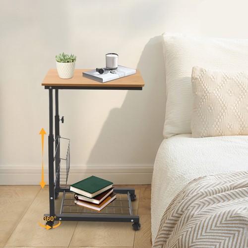 Tiers bed side table - side, wheels