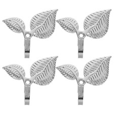  4pcs Wall Mounted Metal Coat Hooks Leaf Hanging Rack Single Hanger Key Holder