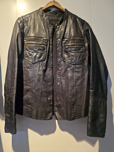 All saints leather jacket - jacket, size