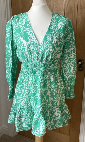 Zara green white - zara, paisley