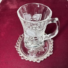 Soga Japan Frosted Glass Grape Glass Mug & Saucer Dish Clear