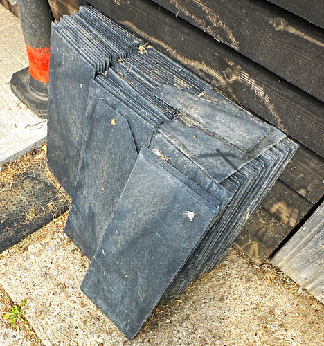 Grey slate roof - slate, tile