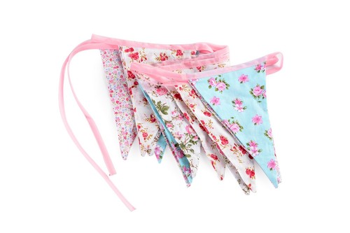 Vintage floral fabric - vintage, bunting