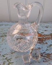 Vintage Whisky Noggin Decanter. Cut Glass Crystal. Star Base. 5.5ins.