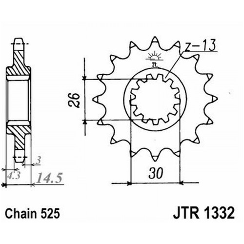 Sprocket 1332 z17 for honda - sprocket,
