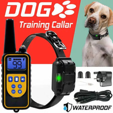 800M Electric Dog Pet Training Collar Waterproof Electric Shock Anti Bark Remote