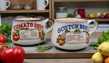 Vintage Soup Recipe Mugs Set