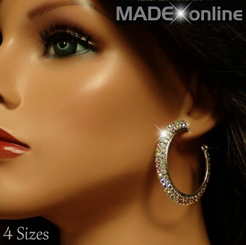 Hoop earrings big sparkle - ab,