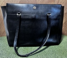 Large Leather Black  Tory Burch Tote as-is