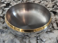 Zepter Medium (2"x4.75") Stainless Steel (CrNi 18/10) Serving Bowl Gold Trim