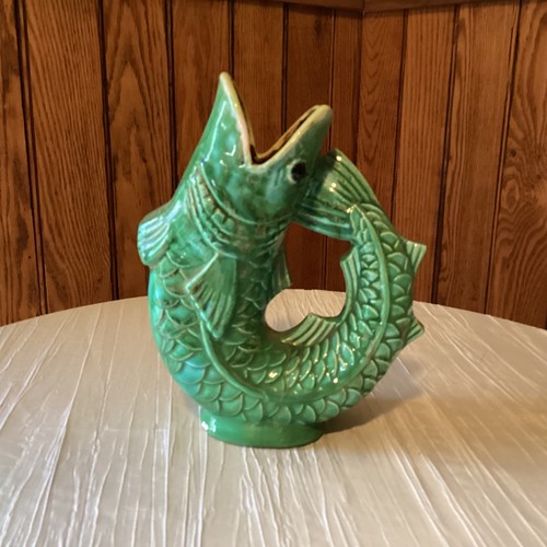 Vintage green gurgle jug - vintage,