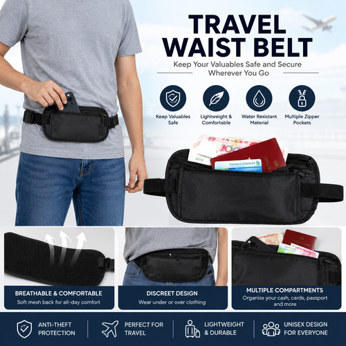 Travel waist belt zipped - travel,