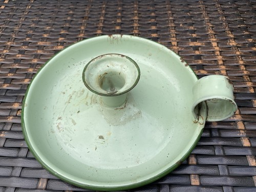 Vintage enamel chamberstick - enamel,