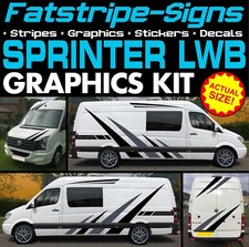 to fit MERCEDES SPRINTER LWB GRAPHICS STICKERS STRIPES RACE CAMPER VAN MOTORHOME