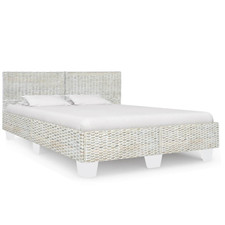 Rattan Bed Frame Grey 140x200