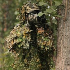 Adult 3D Gillie Suit Leaves Camouflage Cape Hunting Cloak Tactical Poncho Cloth