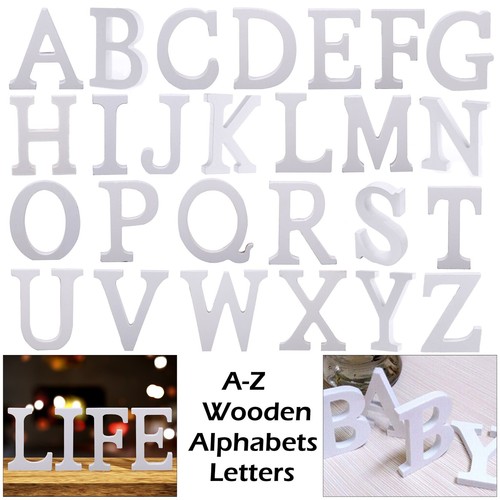 Wooden alphabet standing white - wooden,