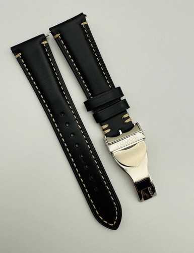 Tudor strap black leather