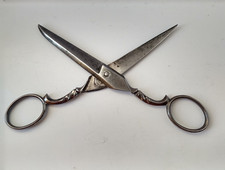 Antique G. Buck Victorian Ornate Steel Embroidery Scissors Tottenham Court Rd