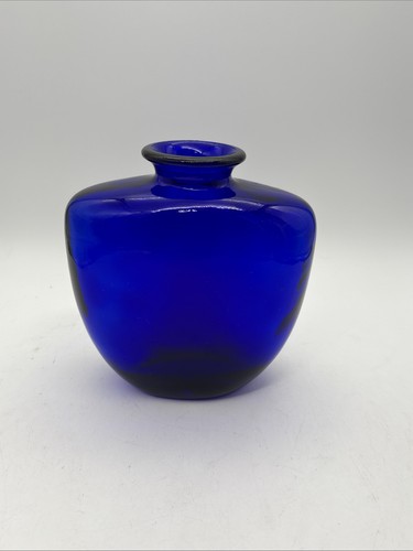 Cobalt blue hand blown glass - blue,