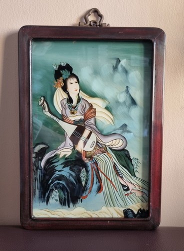 Vintage chinese reverse - reverse, glass