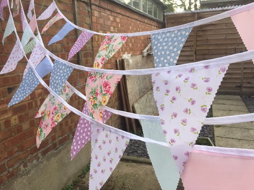 Fabric bunting vintage - fabric,
