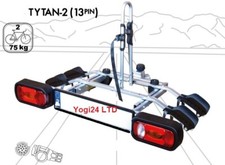 Super Deal ! Titan 2 Bike Rack Cycle Carrier on Tow bar 13pin (75kg capacity)