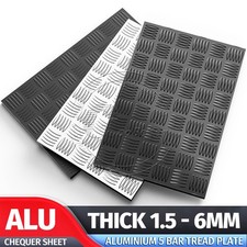 Aluminium 5 Bar Tread Plate Checker Chequer Sheet 1.5mm – 6mm Cut to Any Size