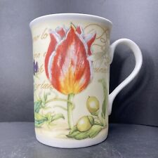 Vintage Crown Trent limited edition red tulip & pear fine bone china mug England