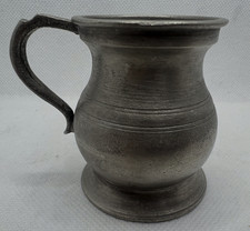 No 4A  - Antique Gaskell & Chambers Pewter 1/2 Gill Measure: H Triangle X