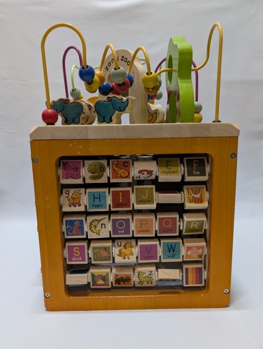 Wooden activity cube zany zoo - wooden,