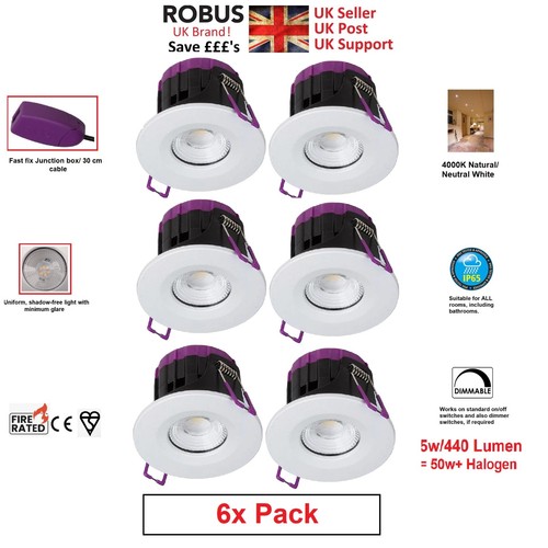 Robus ip65 led downlight - 6x, 5w