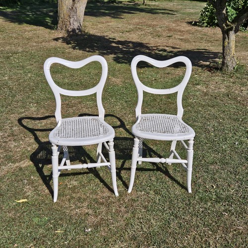 Pair victorian beech dining - 2,
