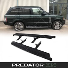 BLACK RUNNING BOARD SIDE STEPS & MUD FLAPS FOR RANGE ROVER HSE L322 2001-12