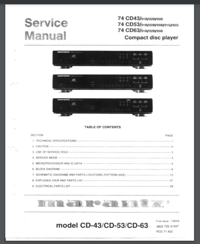 Marantz 63 cd player - cd,