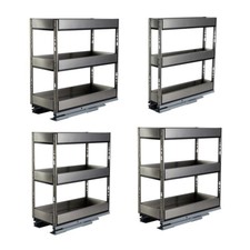 150-250mm Pull Out Steel Basket Kitchen Cabinet Larder Organizer Cupboard Drawer
