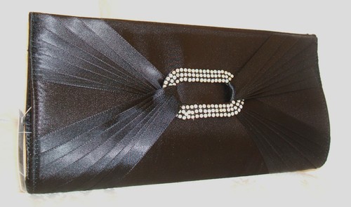 Primark black satin diamante - ,