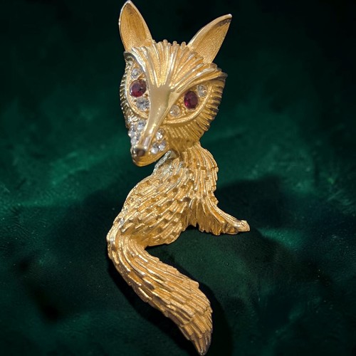Vintage coro fox brooch gold - vintage,
