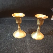 2 small brass candlesticks