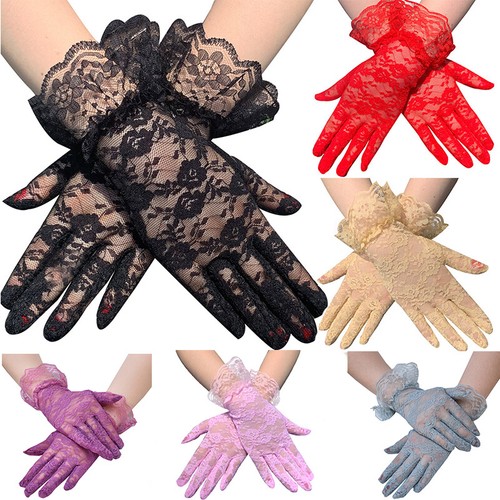Women ladies lace gloves - ladies,