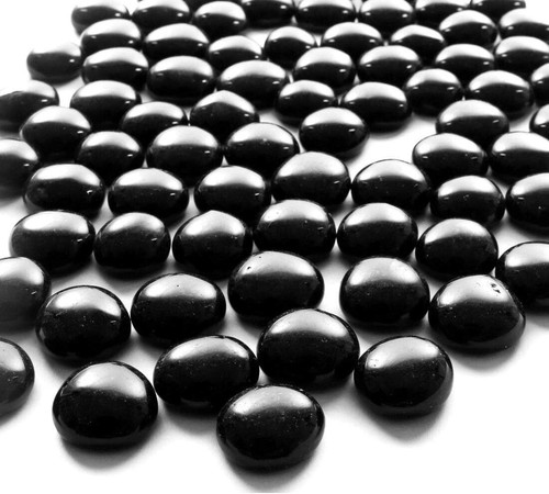 80x black glass - 80x, pebbles