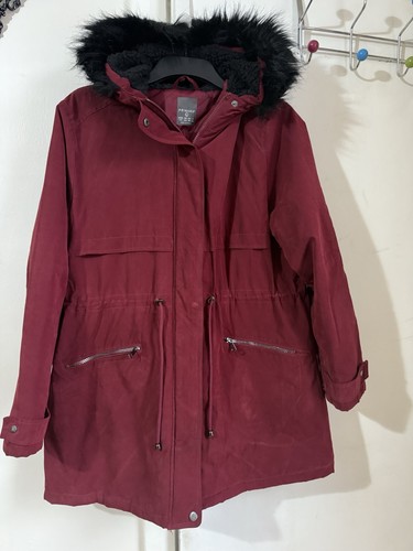Primark burgundy parka with - burgundy,