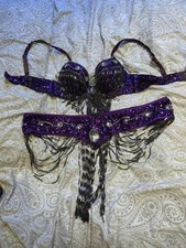 Belly Dance Costume / Purple Bra & Belt