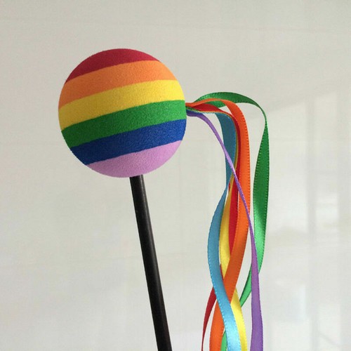Rainbow ball colored - rainbow, ribbon
