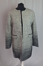 ZARA BASIC WOMEN'S COAT  Collarless Blazer White Black Size Large C4684