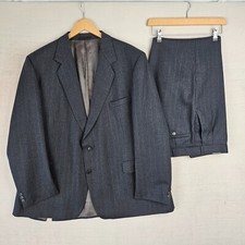 Magee Mens 2PC Suit  Grey Pinstripe Wool Formal Smart Jacket 50 | W42 L30