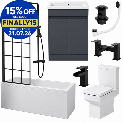 Complete square bathroom suite - bathroom,