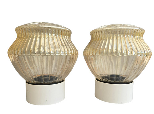 Pair vintage art deco amber - vintage,